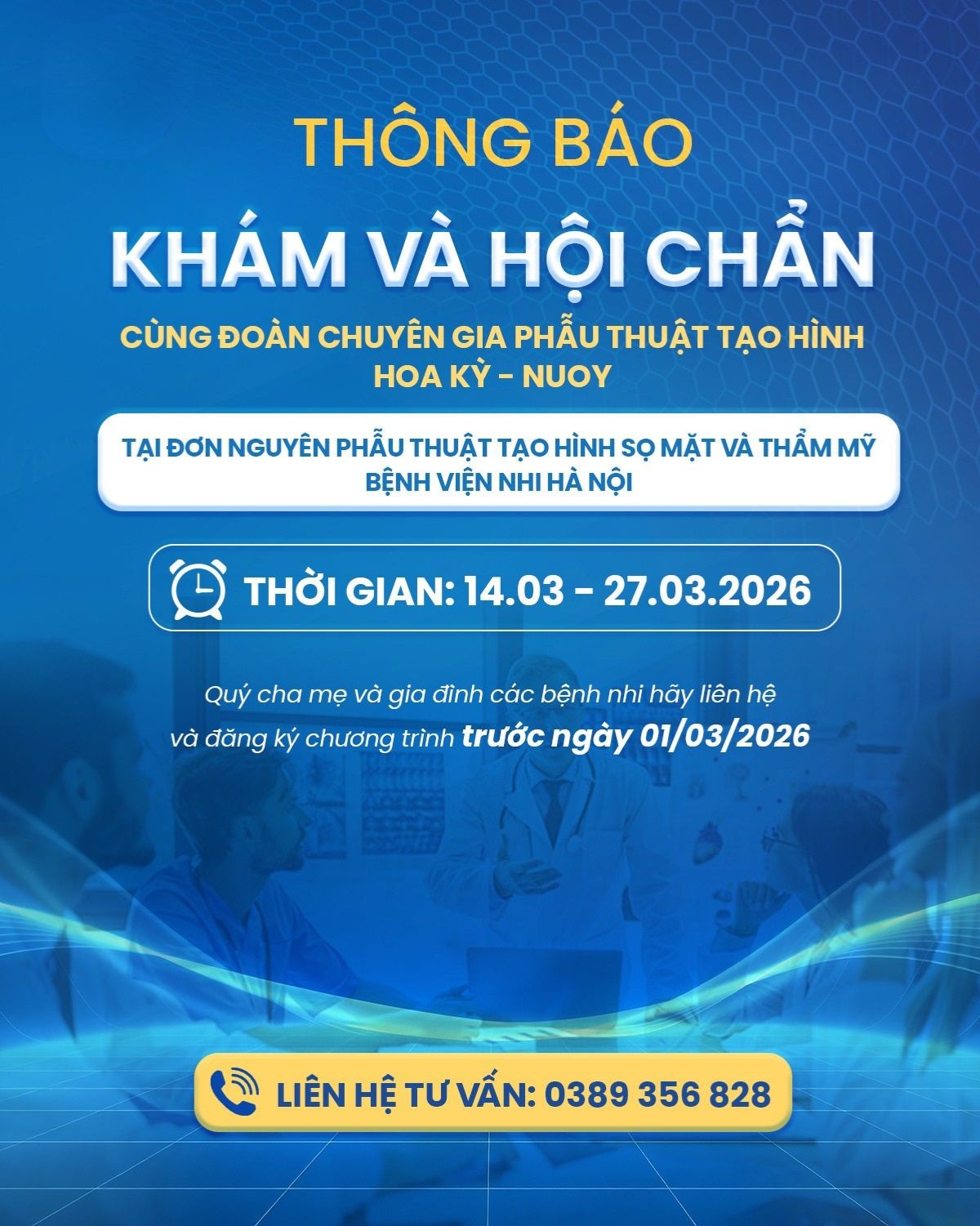 PHẪU THUẬT DỊ TẬT BẨM SINH CÙNG ĐOÀN CHUYÊN GIA PHẪU THUẬT TẠO HÌNH HOA KỲ TẠI BỆNH VIỆN NHI HÀ NỘI